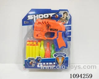 EVA soft bullet gun with 8 sucker bullets and 3 bowling balls (mixed loading of two colors)