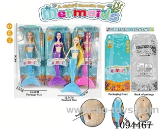 13.5-inch 18CM Long Hair Light Mermaid Barbie (3 color mix)