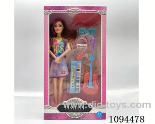 11.5-inch full-body empty foot 9-joint guitar blister musician Barbie doll suit