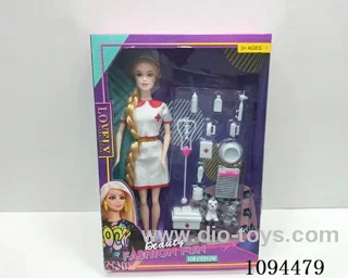 11.5 INCH EMPTY FOOT LIVE HAND NURSE OUTFIT PET MEDICAL APPLIANCE BARBIE DOLL SET