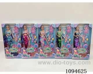 5 mixed 11 inch 11 joint mermaid princess with seahorse hairpin comb