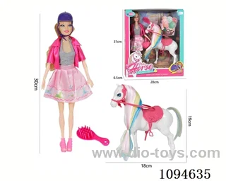11.5-inch articulated Barbie with cartoon horse
