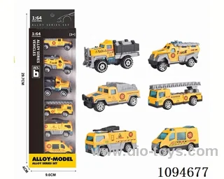 1:64 free wheel alloy car 6PCS