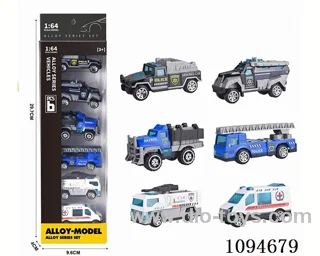 1:64 free wheel alloy car 6PCS