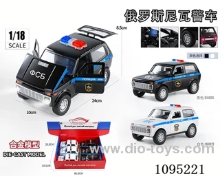 1:18 Russian Niva metal model Pulled-back sound and Light car - Russian police car (6 PCS/box)