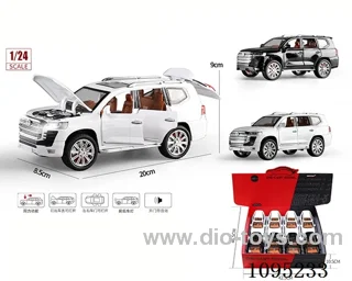 1:24 Toyota Landluze LC300 alloy Pull-back Sound & Light Vehicle (8 PCS/box)