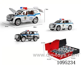 1:24 Toyota Landluze LC300 alloy Pull-back Sound and Light Vehicle - Russian Police car (8 PCS/box)