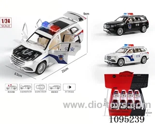 1:24 Mercedes-Benz GLS580 Police car Sound and light pull-back (8 PCS/box)