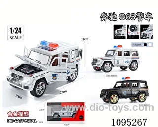 1:24 Mercedes G63 police pull-back car