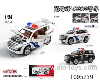 1:24 Toyota LC300 Coolooze police car sound and light pull-back car