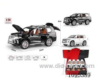 1:24 pull back alloy car W L/M 8PCS