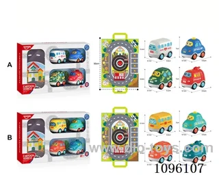 cartoon car with light/sound 4PCS