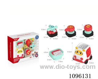 Cartoon car with building blocks