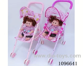 Iron trolley +14 inch girl doll with IC 4 sound or English