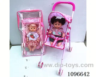 Iron trolley +14 inch girl doll with IC 4 sound or English