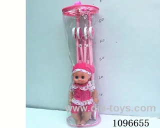Iron trolley +14 inch boy doll with IC 4 sound or English