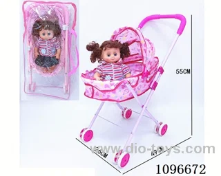 Iron trolley +14 inch girl doll with IC 4 sound or English