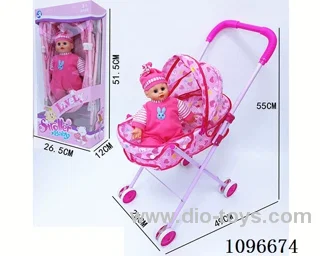 Iron trolley + cotton body boy doll with IC 4 sound or English