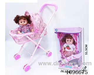 Iron trolley + Girl doll doll with IC 4 sound or English