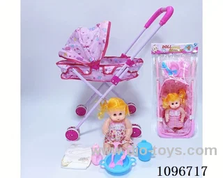 Iron cart + girl doll + 6-piece set