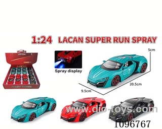 1:24 pull back alloy car with light/music/spray