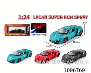 1:24 pull back alloy car with light/music/spray