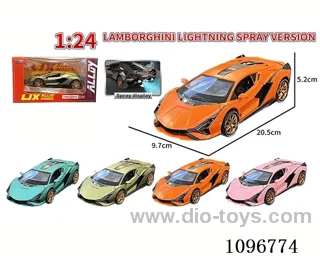 1:24 sliding alloy car with light/music/spray