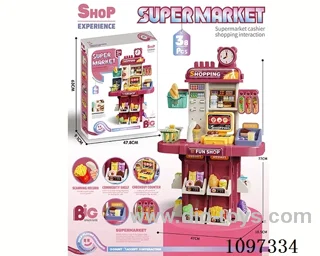 Supermarket toy red (with lights and music) low with 38PCS