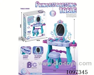 Ice Princess dressing table with feet, chair, simulation light 31PCS