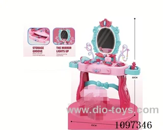Princess dressing table with feet, no chair, artificial lighting 26PCS