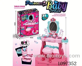 Princess dressing table with feet, chair, simulation light 31PCS
