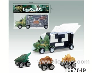 Dinosaur Storage car + Dinosaur Pull back Car 3PCS (GCC)