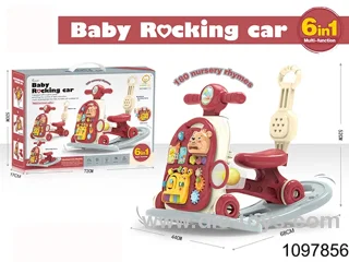 deep red 6 in 1 baby walker & rocking chair