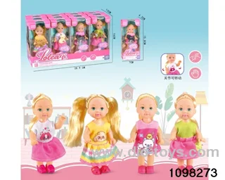 4.5 inch doll/4 style mix