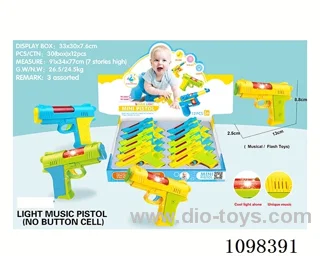 Light and Music Pistol (according to 2 # 7 batteries, not including electricity)(12 packs)