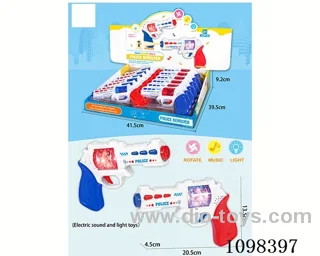 Sound and Light Police revolver (2 No.5 1.5V AA batteries, battery not included) (12 packs)
