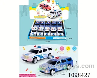 Electric Acousto-optic Cadillac Police car (according to 3 1.5V AAA batteries, battery not included) (10 packs)