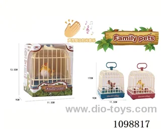 Voice-activated bird cage with light/music/1 bird