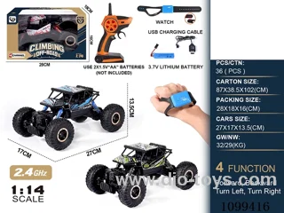 1:14 2.4G 4ch rc car with watch included battery