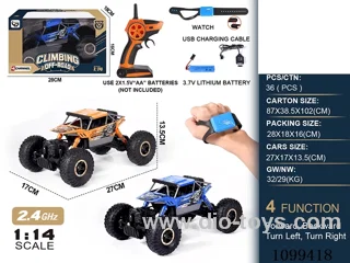 1:14 2.4G 4ch rc car with watch included battery