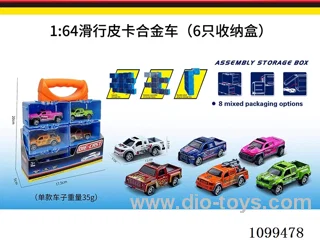 1:64 sliding alloy car 6PCS