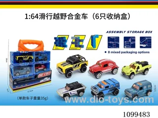 1:64 sliding alloy car 6PCS