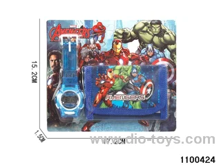 Wallet + electronic watch in Blister card