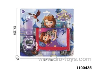 Wallet + electronic watch in Blister card