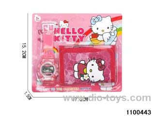 Wallet + electronic watch in Blister card