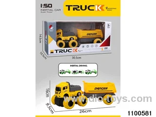inertial tractor-trailer in window box
