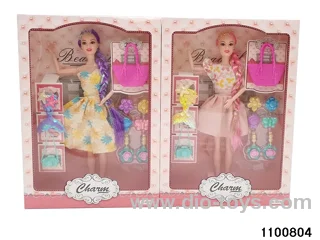 11.5 inch 9 jointed doll set in window box