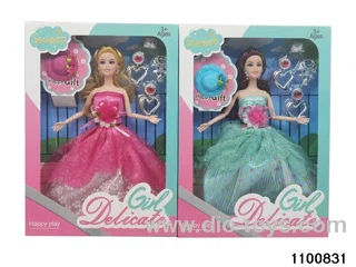 11.5 inch 9 jointed doll set in window box