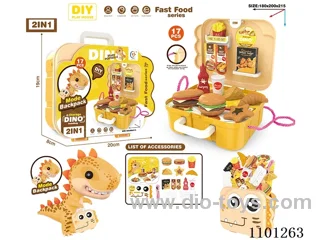 Dinosaur backpack Fast food play house set