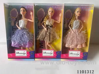 11-inch full-body joint Barbie with bag three-color mix